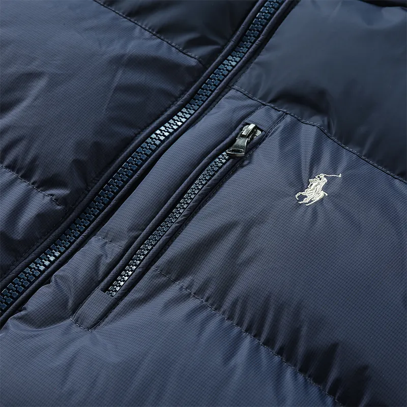 P320 Ralpah Lauren/ Ralph Lauren embroidered small logo stand collar hooded cotton jacket, casual style for men and women. Color: black, gray, navy blue, navy blue. Size: M L XL XXL